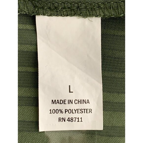 Ophelia Roe Striped Ruffle Sleeve Green Blouse With Cami Top Size Large - Picture 10 of 11